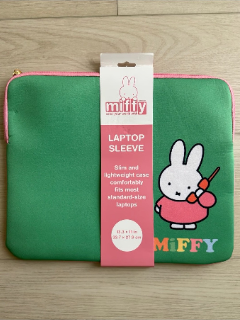 miffy green and pink zippered tablet sleeve